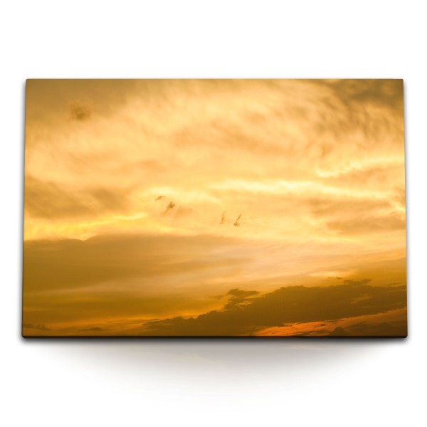 Paul Sinus Art 120x80cm Wandbild auf Leinwand Himmel Wolken Rot Sonnenuntergang Abendrot