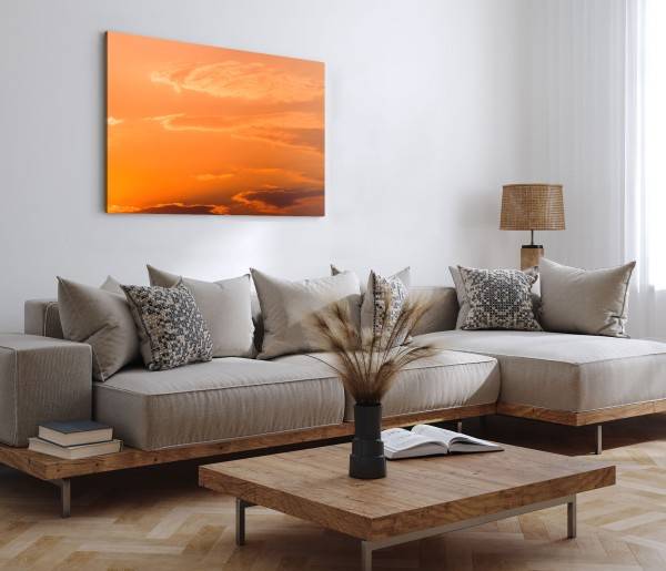 Paul Sinus Art 120x80cm Wandbild auf Leinwand Roter Himmel Abendrot Sonnenuntergang Abendröte Neuheiten