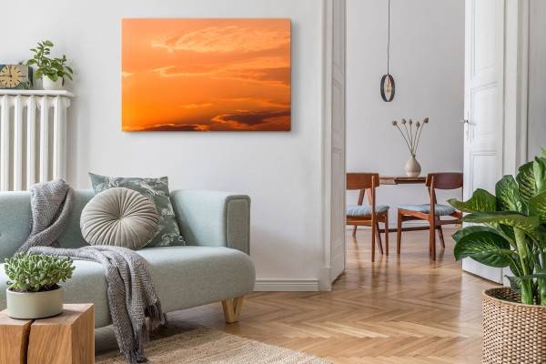Paul Sinus Art 120x80cm Wandbild auf Leinwand Roter Himmel Abendrot Sonnenuntergang Abendröte Neuheiten