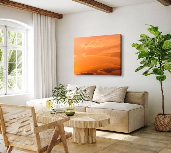 Paul Sinus Art 120x80cm Wandbild auf Leinwand Roter Himmel Abendrot Sonnenuntergang Abendröte Neuheiten