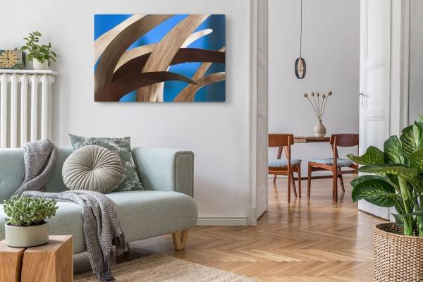 Paul Sinus Art 120x80cm Wandbild auf Leinwand Fotokunst Pflanze Blau Kunstvoll Natur Zeitbegrenzte Promotion