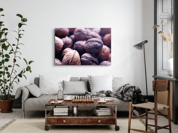 Paul Sinus Art 120x80cm Wandbild auf Leinwand Walnüsse Nüsse Nahaufnahme Küchenbild Bis zu 60% Rabatt