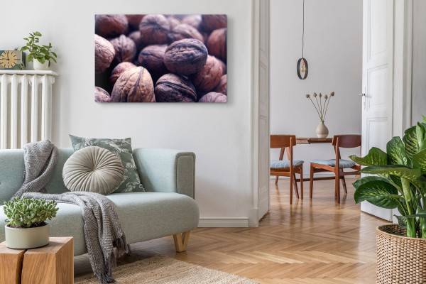 Paul Sinus Art 120x80cm Wandbild auf Leinwand Walnüsse Nüsse Nahaufnahme Küchenbild Bis zu 60% Rabatt