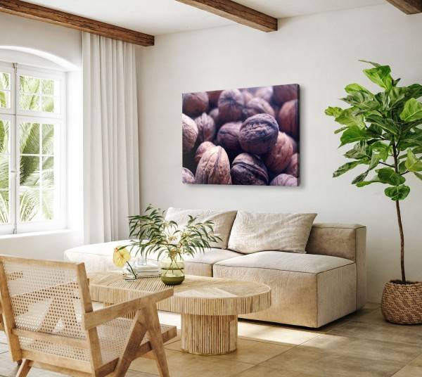 Paul Sinus Art 120x80cm Wandbild auf Leinwand Walnüsse Nüsse Nahaufnahme Küchenbild Bis zu 60% Rabatt