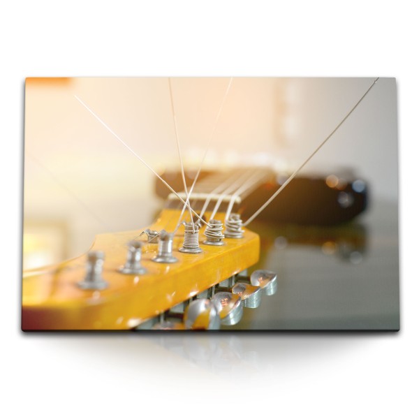 Paul Sinus Art 120x80cm Wandbild auf Leinwand Gitarre Gitarrensaiten Musik Fotokunst Musikzimmer