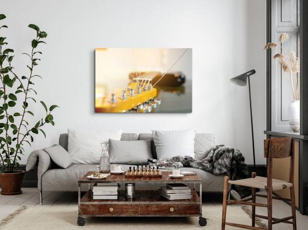 Paul Sinus Art 120x80cm Wandbild auf Leinwand Gitarre Gitarrensaiten Musik Fotokunst Musikzimmer Nur für heute