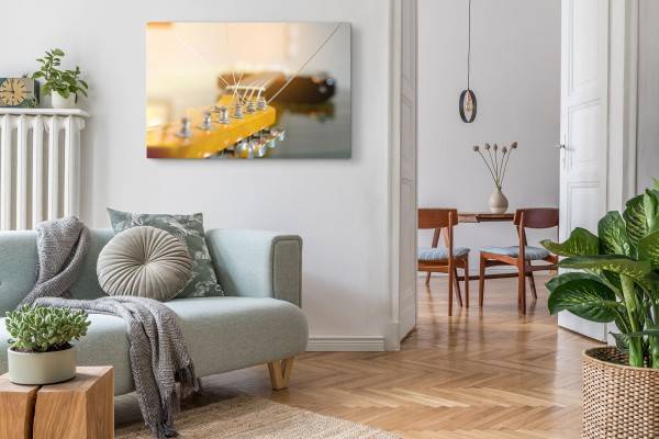 Paul Sinus Art 120x80cm Wandbild auf Leinwand Gitarre Gitarrensaiten Musik Fotokunst Musikzimmer Nur für heute