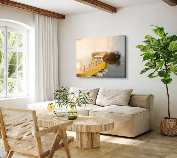 Paul Sinus Art 120x80cm Wandbild auf Leinwand Gitarre Gitarrensaiten Musik Fotokunst Musikzimmer Nur für heute
