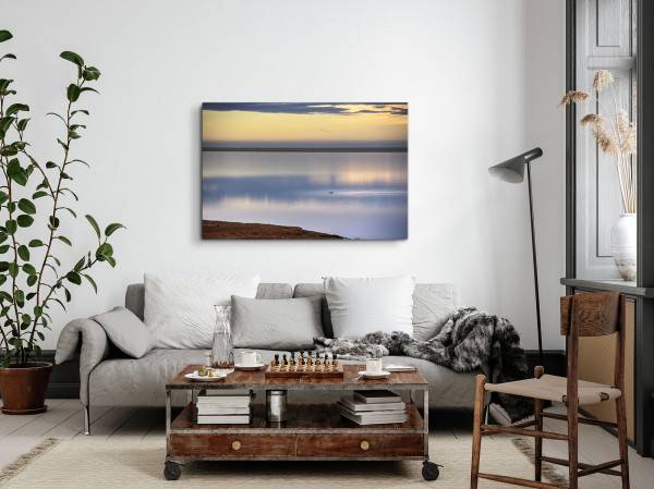 Paul Sinus Art 120x80cm Wandbild auf Leinwand Großer See Horizont Abendrot Sonnenuntergang Natur 2025