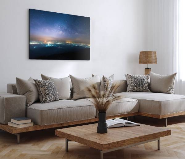Paul Sinus Art 120x80cm Wandbild auf Leinwand Astrofotografie Nachthimmel Sternenhimmel Sterne Milchstraße Flash Sale