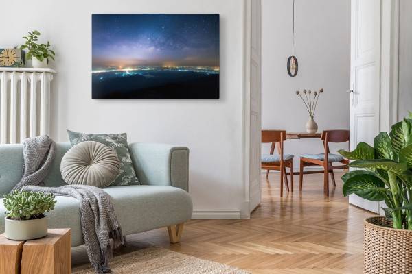 Paul Sinus Art 120x80cm Wandbild auf Leinwand Astrofotografie Nachthimmel Sternenhimmel Sterne Milchstraße Flash Sale