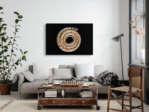 Paul Sinus Art 120x80cm Wandbild auf Leinwand Weiße Kettennatter Schlange schwarzer Hintergrund Tierfotografie Cyber Monday