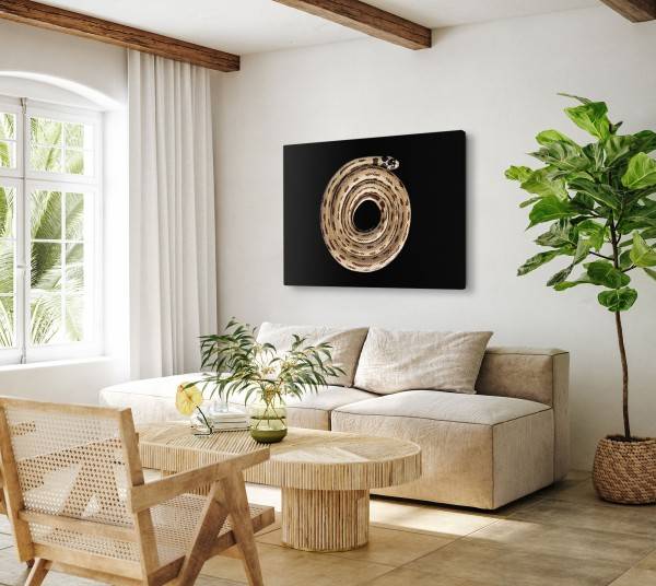 Paul Sinus Art 120x80cm Wandbild auf Leinwand Weiße Kettennatter Schlange schwarzer Hintergrund Tierfotografie Cyber Monday