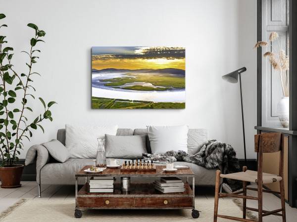 Paul Sinus Art 120x80cm Wandbild auf Leinwand Bucht von Suncheon Süd Korea Sonnenuntergang Natur Vatertagsangebot