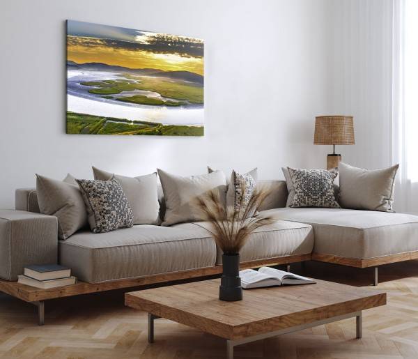 Paul Sinus Art 120x80cm Wandbild auf Leinwand Bucht von Suncheon Süd Korea Sonnenuntergang Natur Vatertagsangebot