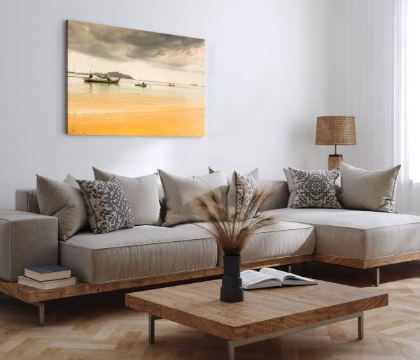 Paul Sinus Art 120x80cm Wandbild auf Leinwand Thailand Strand Horizont Boote Sommer Urlaub Exklusive Angebote
