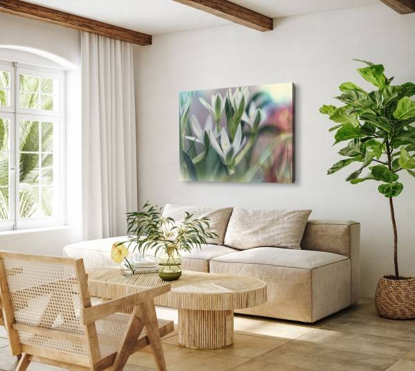 Paul Sinus Art 120x80cm Wandbild auf Leinwand Blumen Pflanzen Sommerblüte Grün Natur Wochenangebot