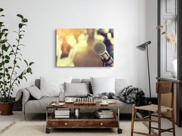Paul Sinus Art 120x80cm Wandbild auf Leinwand Mikrofon Musikmikrofon Fotokunst Musik Aufnahmestudio Zeitbegrenzte Promotion
