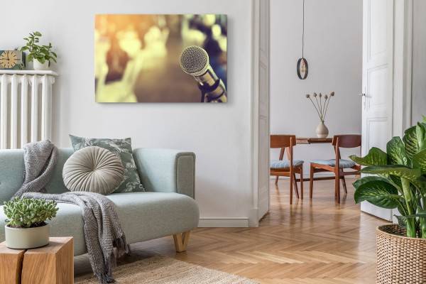Paul Sinus Art 120x80cm Wandbild auf Leinwand Mikrofon Musikmikrofon Fotokunst Musik Aufnahmestudio Zeitbegrenzte Promotion