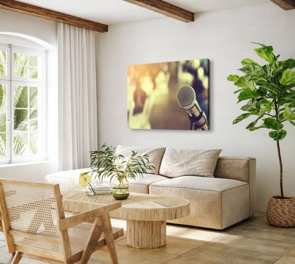 Paul Sinus Art 120x80cm Wandbild auf Leinwand Mikrofon Musikmikrofon Fotokunst Musik Aufnahmestudio Zeitbegrenzte Promotion