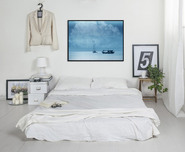 Paul Sinus Art 105x75cm Leinwandbild Petrol Sturm Segelboot Thailand Letzte 3 Tage