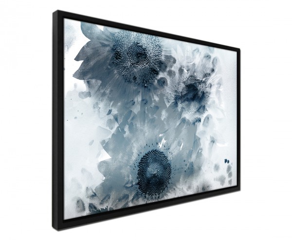 Paul Sinus Art 105x75cm Leinwandbild Petrol Malerei Blüten Sonnenblume Letzte 2 Tage