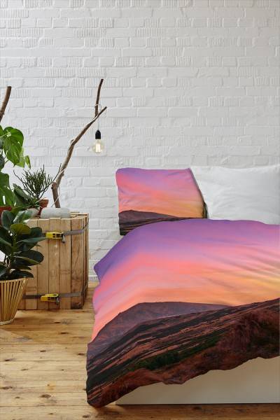 Paul Sinus Art Berg Landschaft Morgenrot Purpur Bettwäsche Set 135x200 cm + 80x80cm Atmungsaktiv Bis zu 55% Rabatt