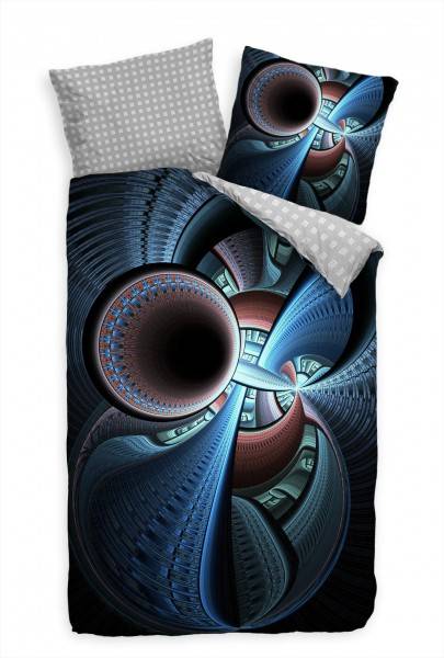 Paul Sinus Art Abstrakt 3D Design Bunt Formen Bettwäsche Set 135x200 cm + 80x80cm Atmungsaktiv