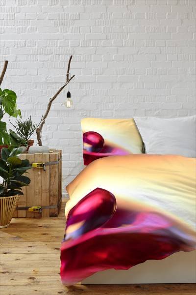 Paul Sinus Art Abstrakt Kunst Kugel Rot Makro Bettwäsche Set 135x200 cm + 80x80cm Atmungsaktiv Günstig kaufen