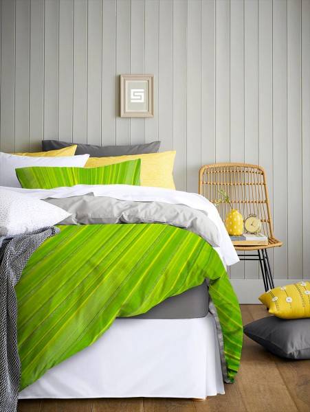 Paul Sinus Art Palme Blatt Makro Nahaufnahme Grn Bettwäsche Set 135x200 cm + 80x80cm Atmungsaktiv Online Shopping
