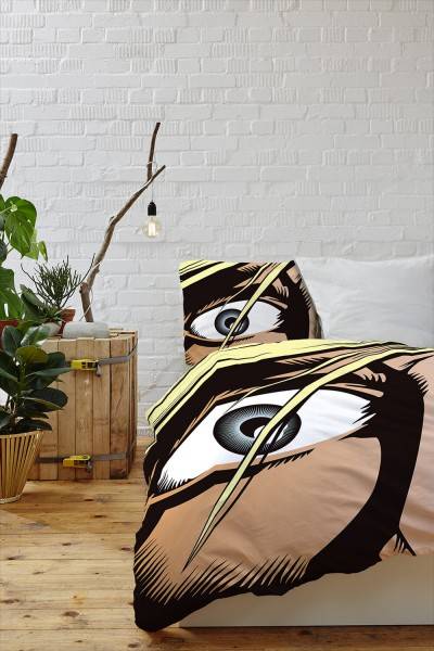 Paul Sinus Art Comic Retro Pop Art Erschrocken Augen Bettwäsche Set 135x200 cm + 80x80cm Atmungsaktiv JETZT KAUFEN
