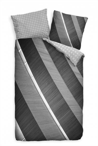 Paul Sinus Art Architektur Abstrakt Grau Bettwäsche Set 135x200 cm + 80x80cm Atmungsaktiv
