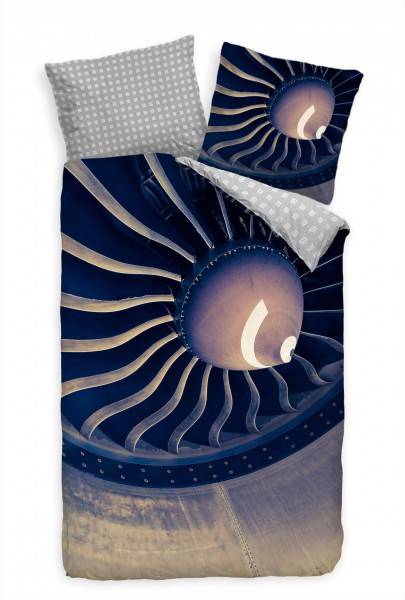 Paul Sinus Art Turbine Retro Vintage Makro Bettwäsche Set 135x200 cm + 80x80cm Atmungsaktiv