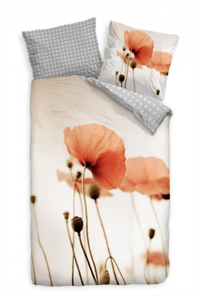 Paul Sinus Art Mohn Feld Frhling Makro Bettwäsche Set 135x200 cm + 80x80cm Atmungsaktiv
