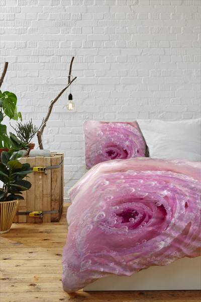 Paul Sinus Art Rose Eis Abstrakt Makro Pink Bettwäsche Set 135x200 cm + 80x80cm Atmungsaktiv JETZT KAUFEN