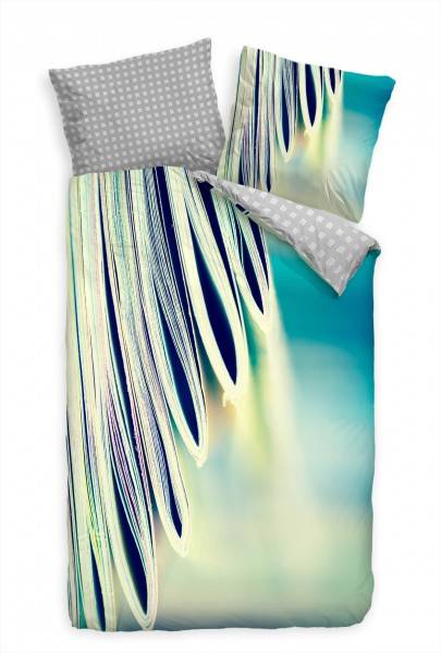 Paul Sinus Art Makro Magazine Bunt Weiss Bettwäsche Set 135x200 cm + 80x80cm Atmungsaktiv