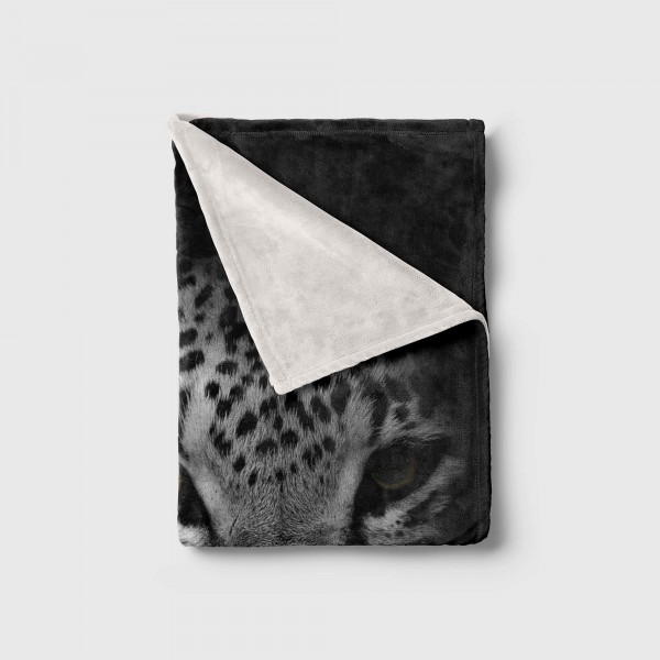 Paul Sinus Art Handtuch Strandhandtuch Saunatuch Kuscheldecke mit Tiermotiv Jaguar Schwarz Wei Im Verkauf