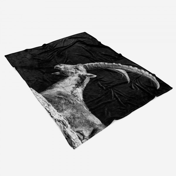 Paul Sinus Art Handtuch Strandhandtuch Saunatuch Kuscheldecke mit Tiermotiv Ziegenbock Bock zollfrei