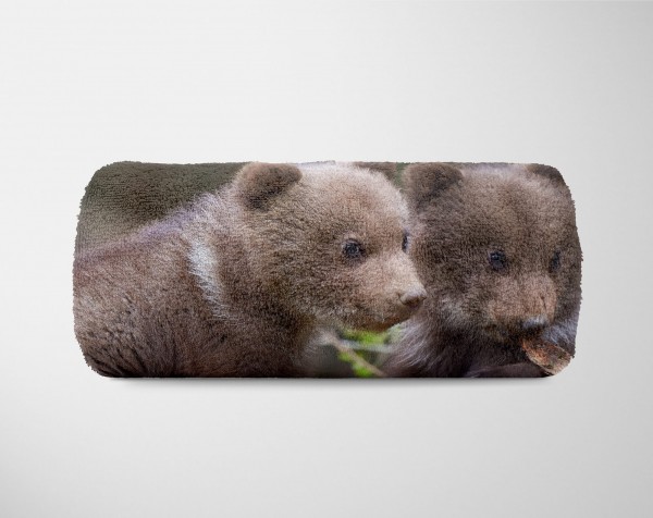 Paul Sinus Art Handtuch Strandhandtuch Saunatuch Kuscheldecke mit Tiermotiv Bärenbabys süße Bä 50% Rabatt für begrenzte Zeit