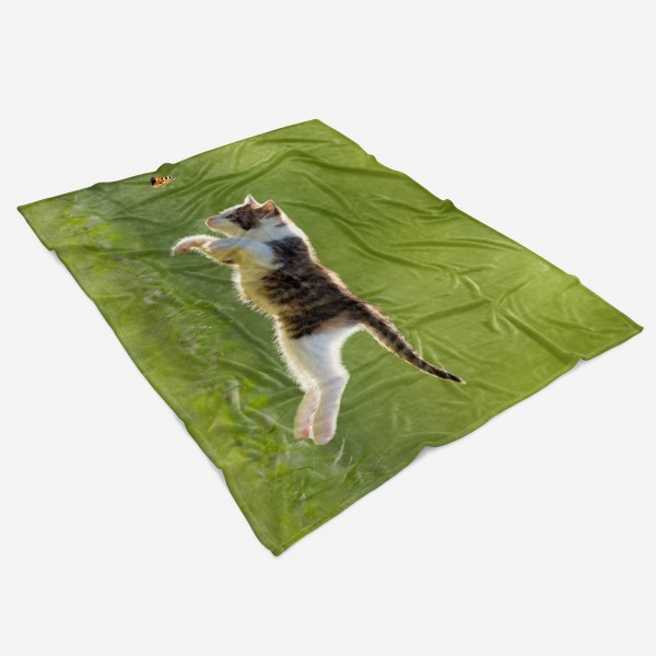 Paul Sinus Art Handtuch Strandhandtuch Saunatuch Kuscheldecke mit Tiermotiv kleines Kätzchen j 2025