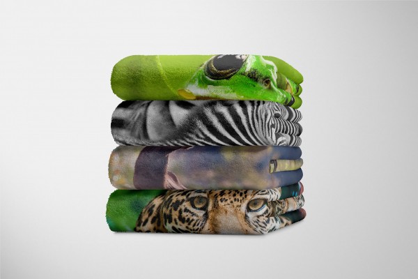 Paul Sinus Art Handtuch Strandhandtuch Saunatuch Kuscheldecke mit Tiermotiv Hirsch Natur Gewei Outlet