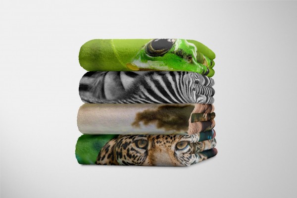 Paul Sinus Art Handtuch Strandhandtuch Saunatuch Kuscheldecke mit Tiermotiv Elefant Afrika Kil Angebote