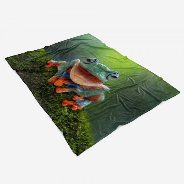 Paul Sinus Art Handtuch Strandhandtuch Saunatuch Kuscheldecke mit Tiermotiv gut gelaunter Fros im Angebot