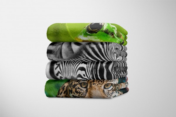 Paul Sinus Art Handtuch Strandhandtuch Saunatuch Kuscheldecke mit Tiermotiv Zebras Herde Schwa Günstiger Verkauf