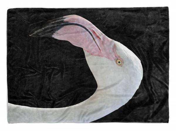 Paul Sinus Art Handtuch Strandhandtuch Saunatuch Kuscheldecke mit Tiermotiv Flamingo Schnabel
