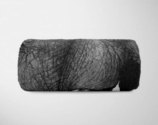 Paul Sinus Art Handtuch Strandhandtuch Saunatuch Kuscheldecke mit Tiermotiv zwei Elefanten Sch Fabrik Onlineshop