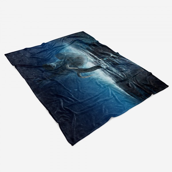 Paul Sinus Art Handtuch Strandhandtuch Saunatuch Kuscheldecke mit Tiermotiv Elefant im Wasser Fabrikpreis