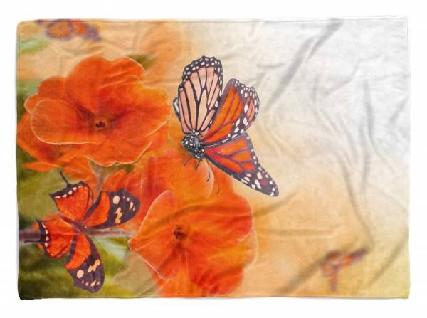 Paul Sinus Art Handtuch Strandhandtuch Saunatuch Kuscheldecke mit Tiermotiv Schmetterlinge Frü