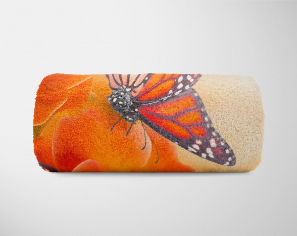 Paul Sinus Art Handtuch Strandhandtuch Saunatuch Kuscheldecke mit Tiermotiv Schmetterlinge Frü Versandkostenfrei