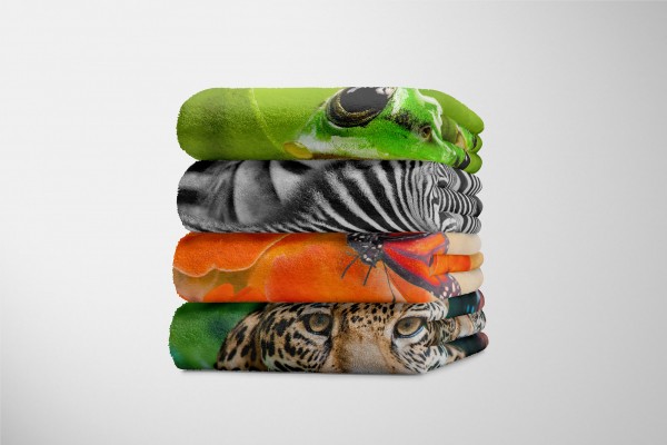Paul Sinus Art Handtuch Strandhandtuch Saunatuch Kuscheldecke mit Tiermotiv Schmetterlinge Frü Versandkostenfrei